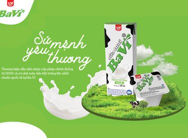 Logo Sữa Ba Vì tạo nét độc đáo và tinh tế cho sản phẩm sữa Ba Vì