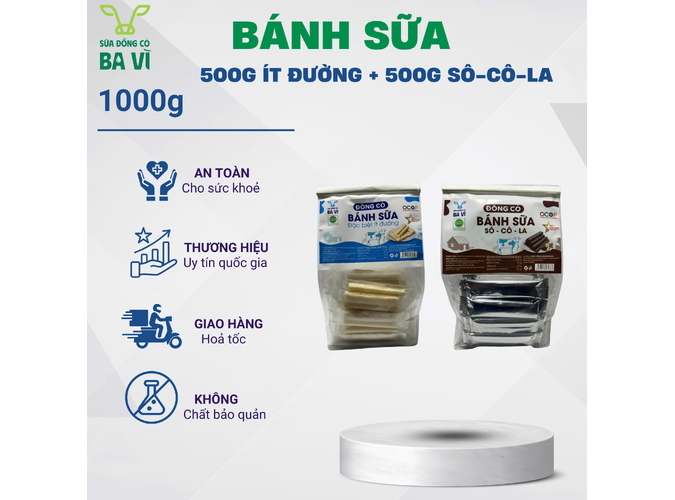 Bánh sữa ba vì đặc biệt ít đường mixvi 1000g - Ăn ngon khó cưỡng