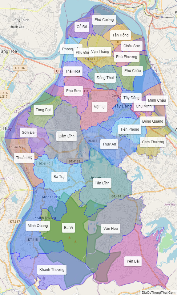 Bản đồ huyện Ba Vì - TP Hà Nội - Địa Ốc Thông Thái - EU-Vietnam ...