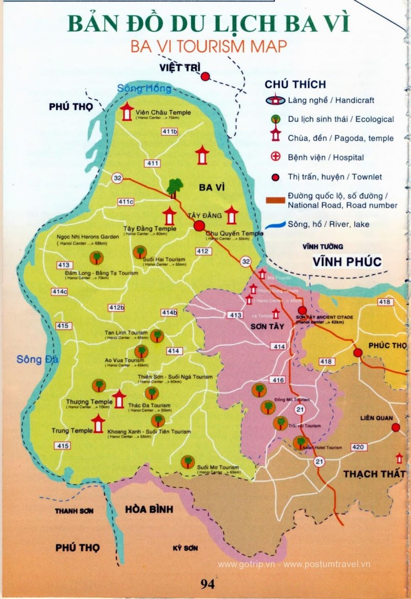 Bản Đồ Huyện Ba Vì Hà Nội【Bản Đồ Việt Nam】