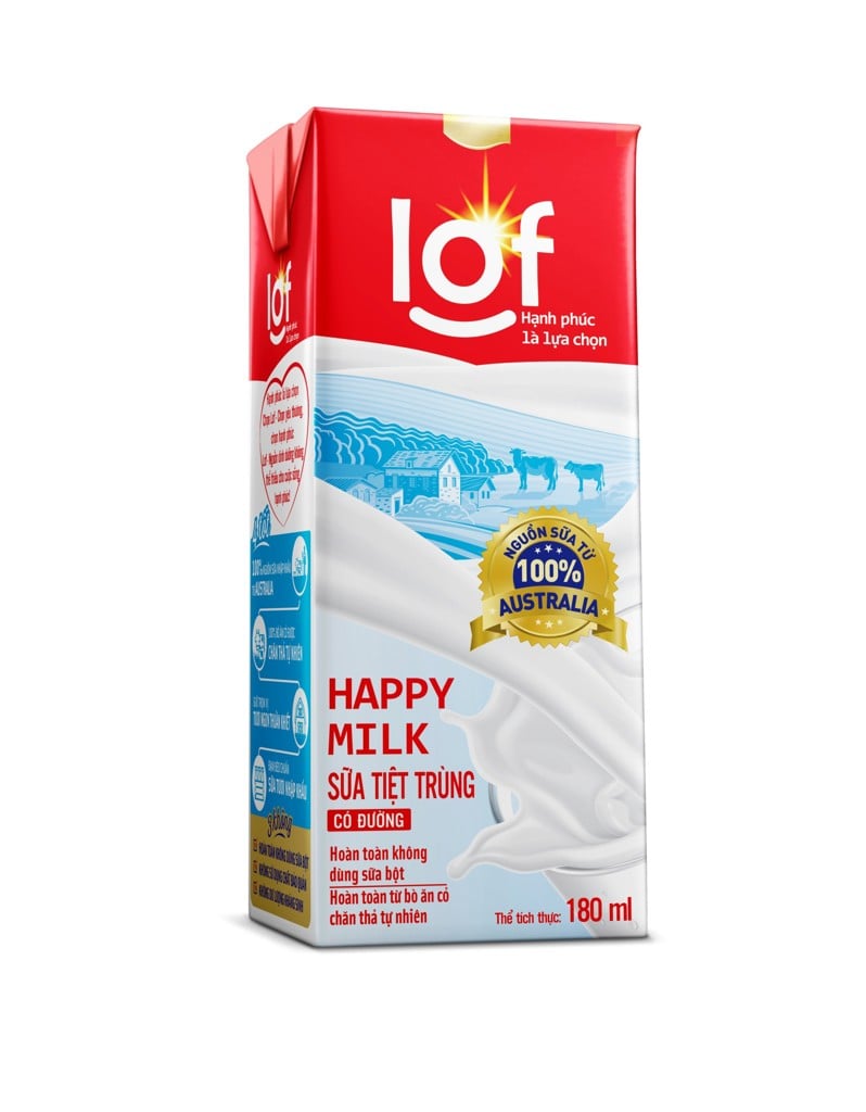 LOF Happy Milk STT Có Đường 180mlx48 – Sữa KUN Online