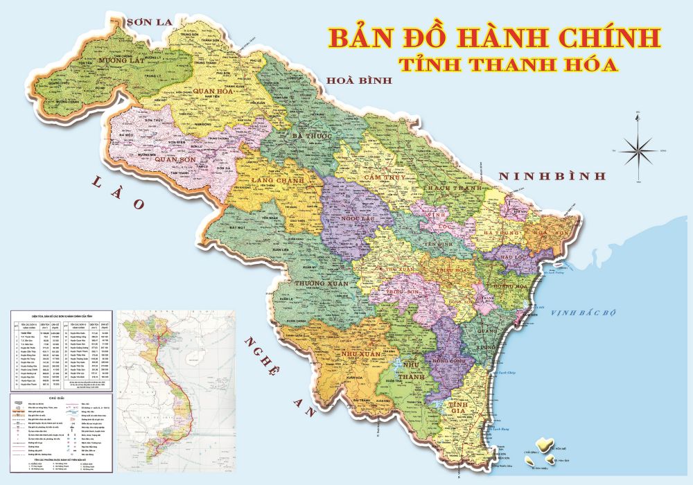 Bản đồ các tỉnh vùng Bắc Trung Bộ Việt Nam 2022